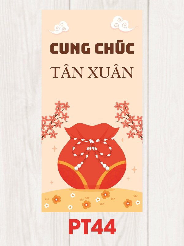 Bao lì xì giá rẻ in theo yêu cầu Cung Chúc Tân Xuân - Mã PT44 - INKTS2500