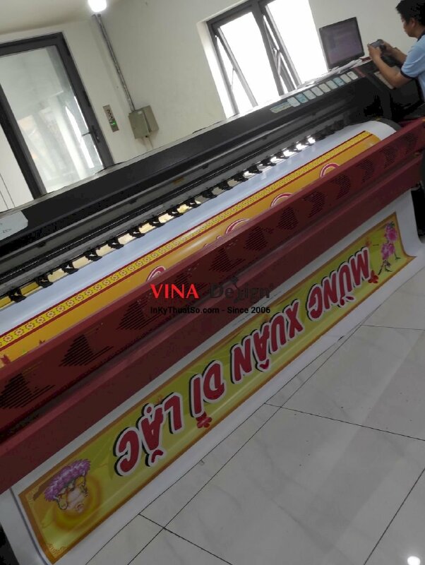 In băng rôn Tết Mừng Xuân Di Lặc cho nhà Chùa - INKTS3565