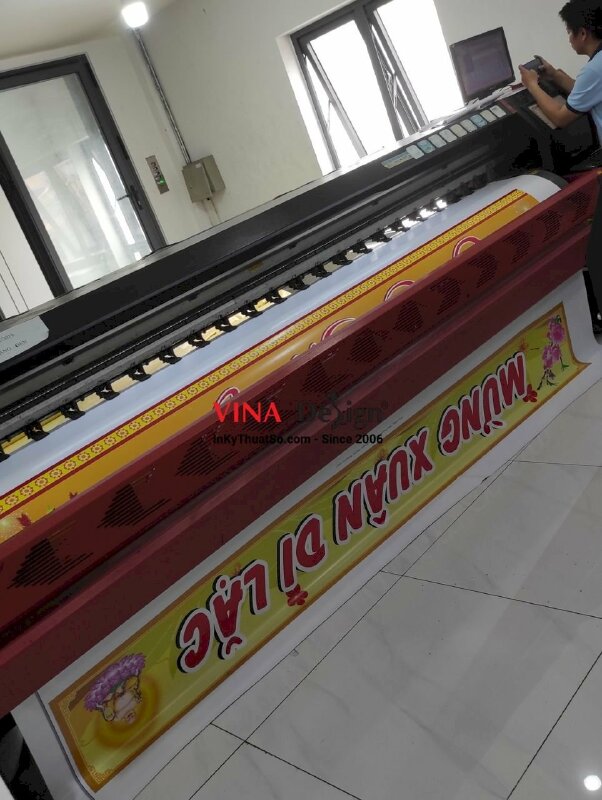 In băng rôn Tết Mừng Xuân Di Lặc cho nhà Chùa - INKTS3565