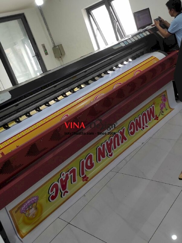 In băng rôn Tết Mừng Xuân Di Lặc cho nhà Chùa - INKTS3565