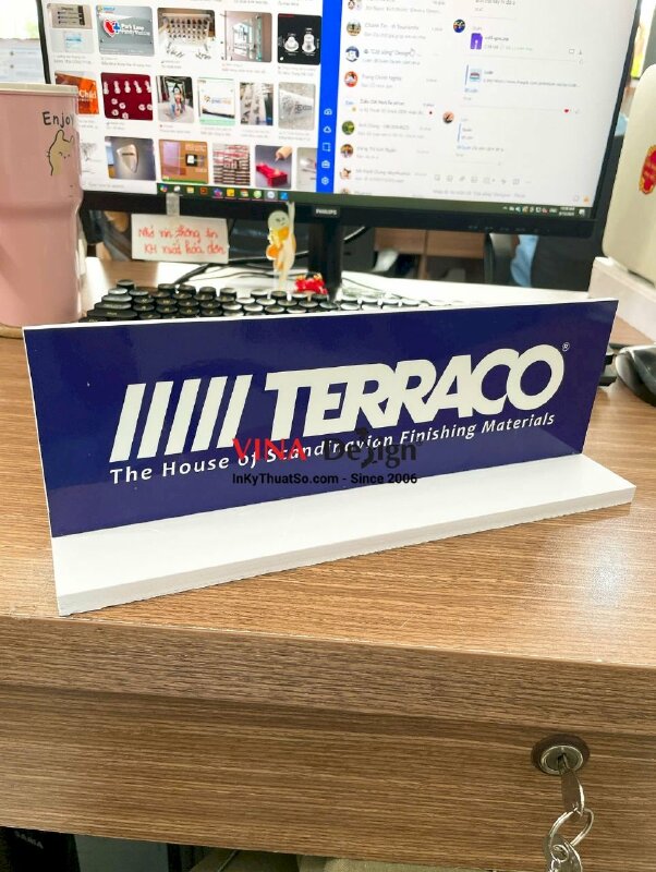 In bảng tên công ty Formex để dựng đứng để bàn - INKTS3593