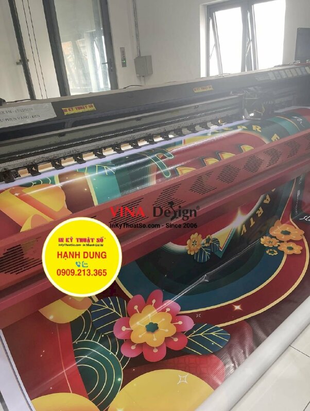 In bạt backdrop Chương trình Kích cầu tiêu dùng quận Mừng Đảng Mừng Xuân - INKTS1134
