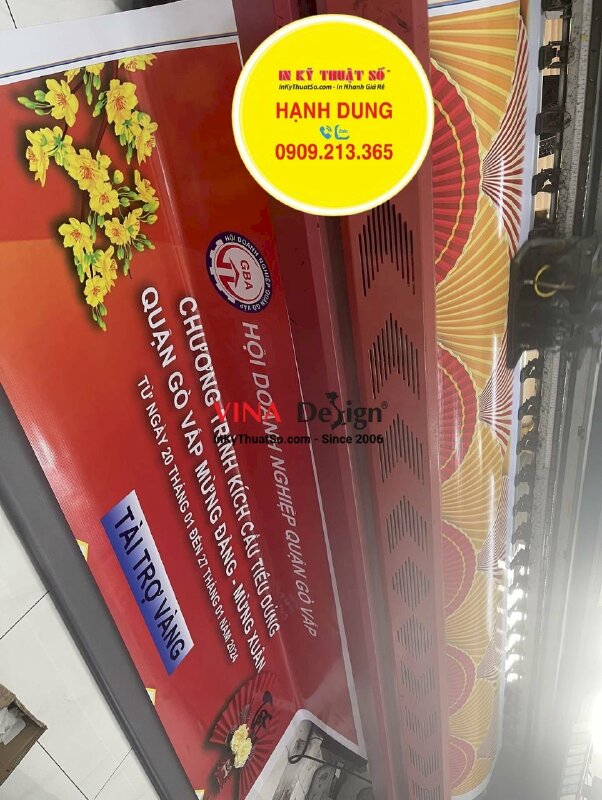 In bạt backdrop Chương trình Kích cầu tiêu dùng quận Mừng Đảng Mừng Xuân - INKTS1134