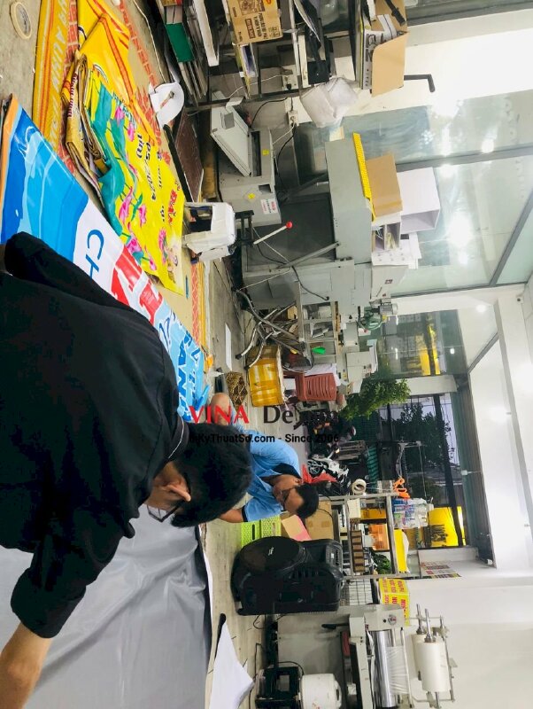 In biển bạt gian hàng phục vụ nước cho nhóm thiện nguyện Phật giáo, banner treo chất liệu bạt Hiflex - INKTS3104