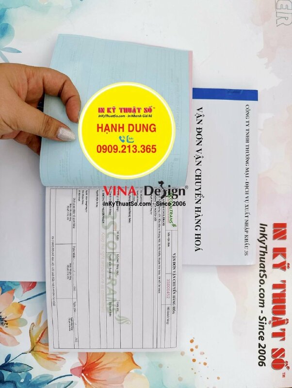 In biểu mẫu cuốn phiếu theo dõi Vận đơn vận chuyển hàng hóa cho công ty xuất nhập khẩu - INKTS1389
