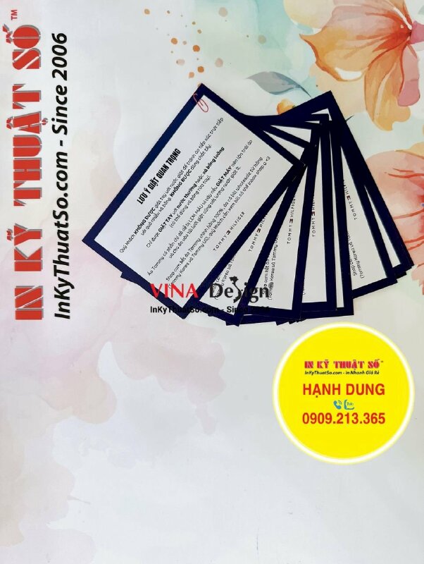 In card lưu ý giặt quan trọng gửi kèm sản phẩm quần áo thời trang, in giấy hướng dẫn sử dụng giặt ủi - INKTS1211