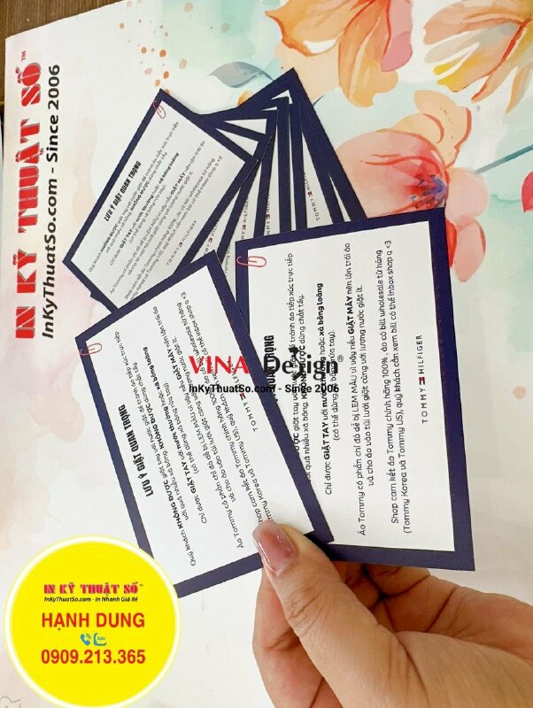 In card lưu ý giặt quan trọng gửi kèm sản phẩm quần áo thời trang, in giấy hướng dẫn sử dụng giặt ủi - INKTS1211