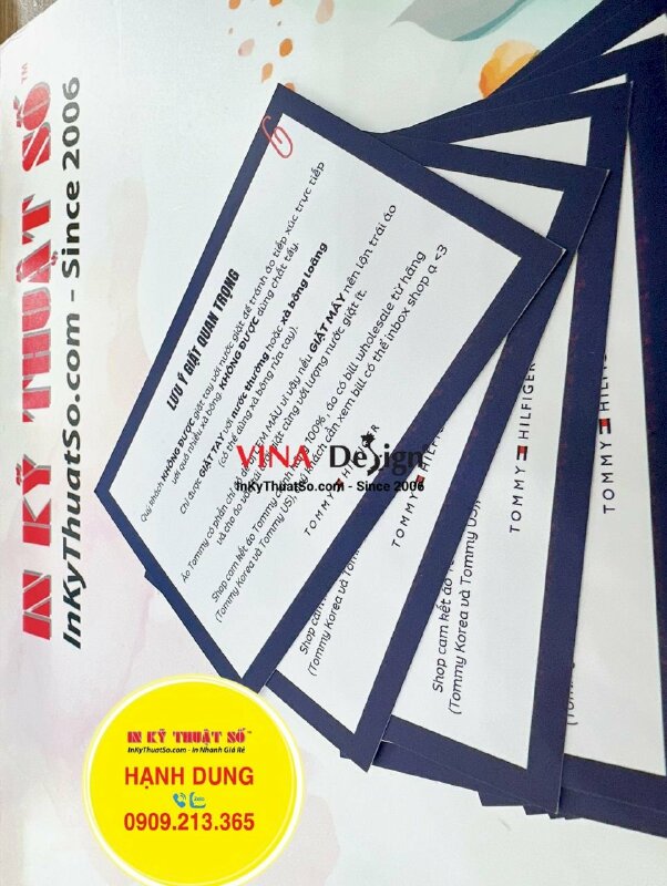 In card lưu ý giặt quan trọng gửi kèm sản phẩm quần áo thời trang, in giấy hướng dẫn sử dụng giặt ủi - INKTS1211