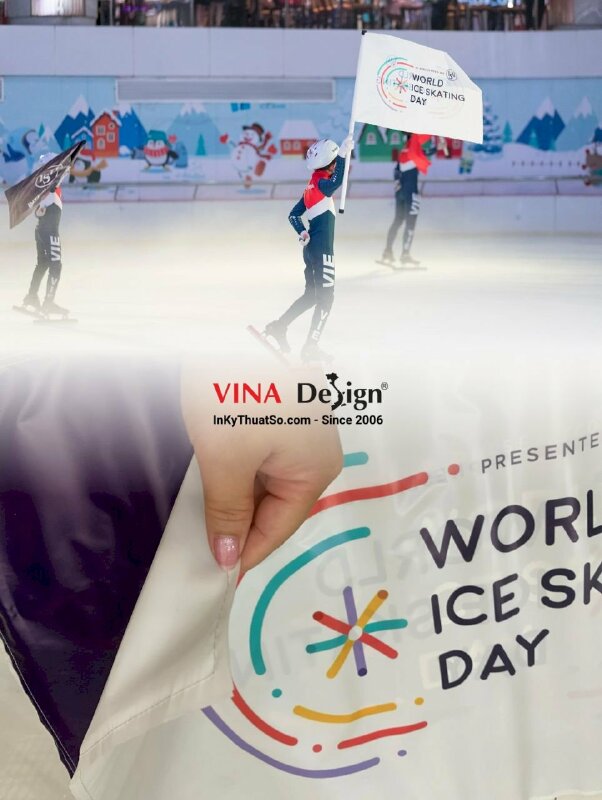 In cờ liên đoàn thể thao, in cờ vải Silk dầu bóng - INKTS959