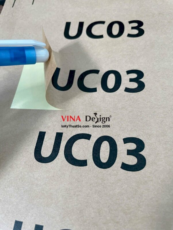 In decal giấy Kraft dán thùng hàng Carton, có bế - INKTS3559