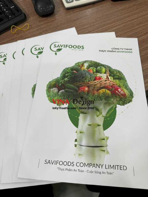 In Folder kẹp file hồ sơ, có tay gấp cho công ty thực phẩm - INKTS3580