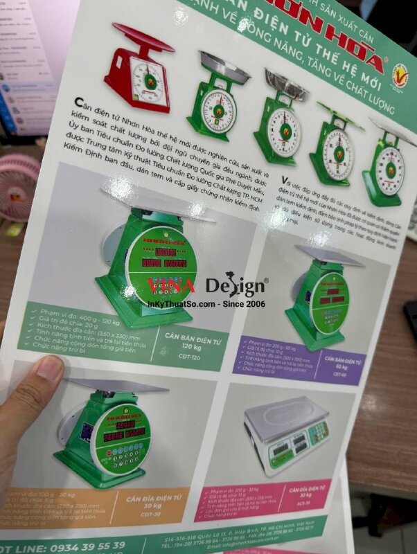 In Formex bảng quảng cáo, giới thiệu sản phẩm cân đồng hồ lò xo - INKTS3574