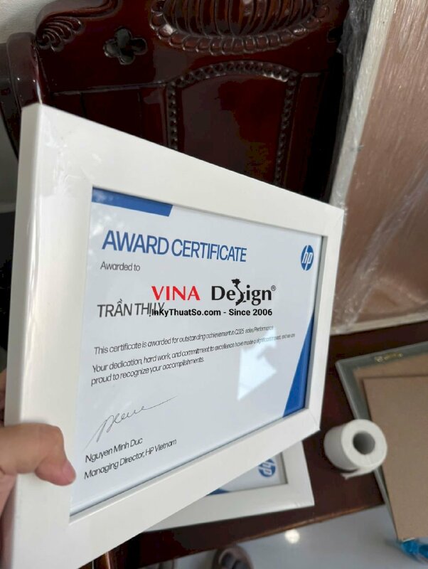 In giấy chứng nhận thành tích xuất sắc trong kết quả kinh doanh quý của nhân viên Award certificate - INKTS3577
