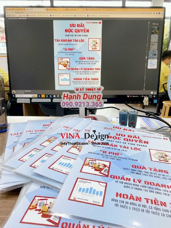 In giấy hướng dẫn sử dụng app ứng dụng kèm thông tin ưu đãi ngân hàng - INKTS547