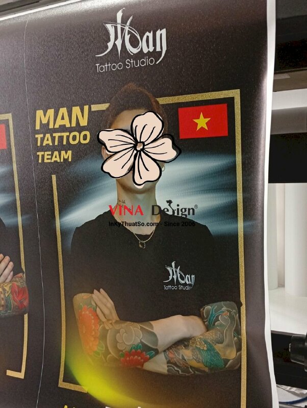 In hình lên vải Canvas chân dung Tattoo Team tại tiệm xăm hình - INKTS3569