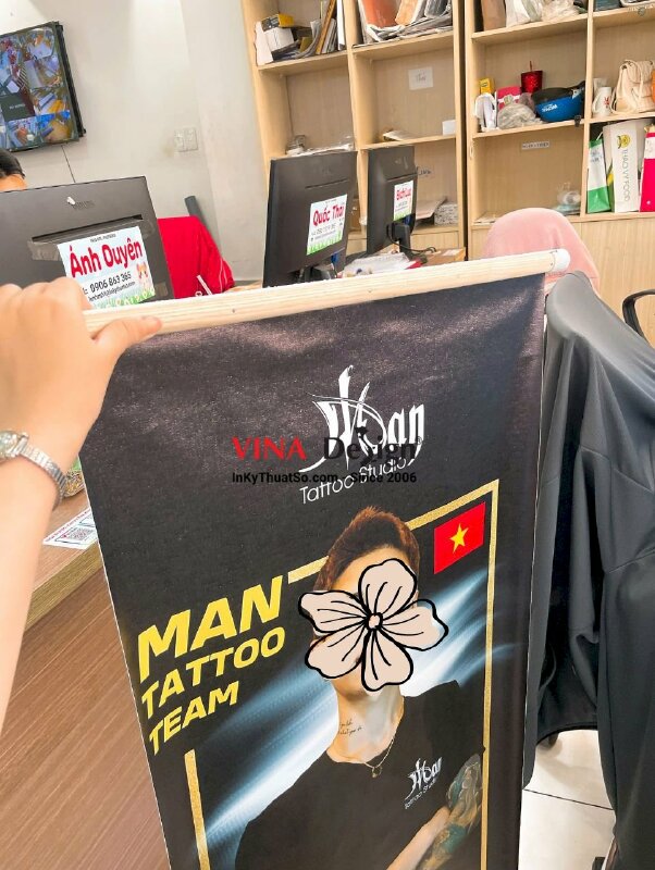 In hình lên vải Canvas chân dung Tattoo Team tại tiệm xăm hình - INKTS3569