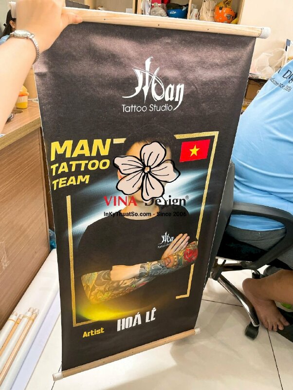 In hình lên vải Canvas chân dung Tattoo Team tại tiệm xăm hình - INKTS3569