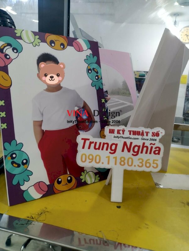 In khung ảnh để bàn sinh nhật bé trai, in ảnh formex - INKTS713