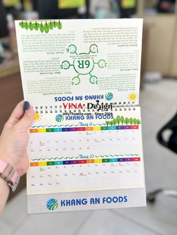 In lịch bàn chữ A 21cm x 14.8cm in 200 cuốn - INKTS941