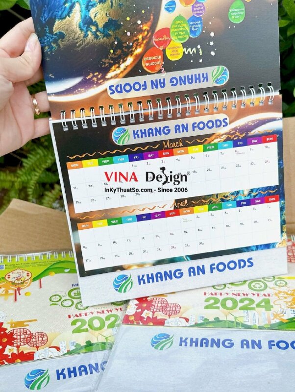 In lịch bàn chữ A 21cm x 14.8cm in 200 cuốn - INKTS941