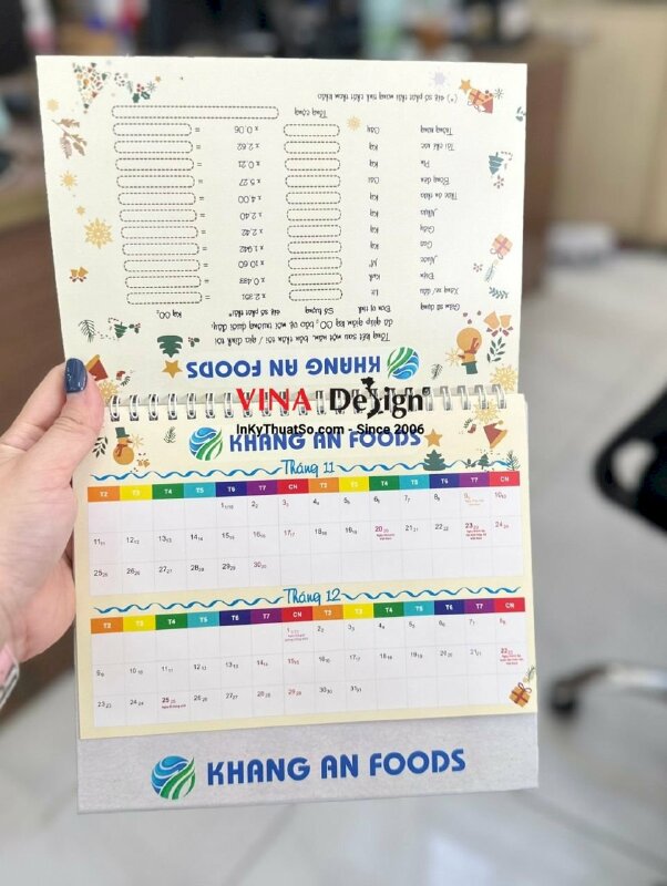 In lịch bàn chữ A 21cm x 14.8cm in 200 cuốn - INKTS941