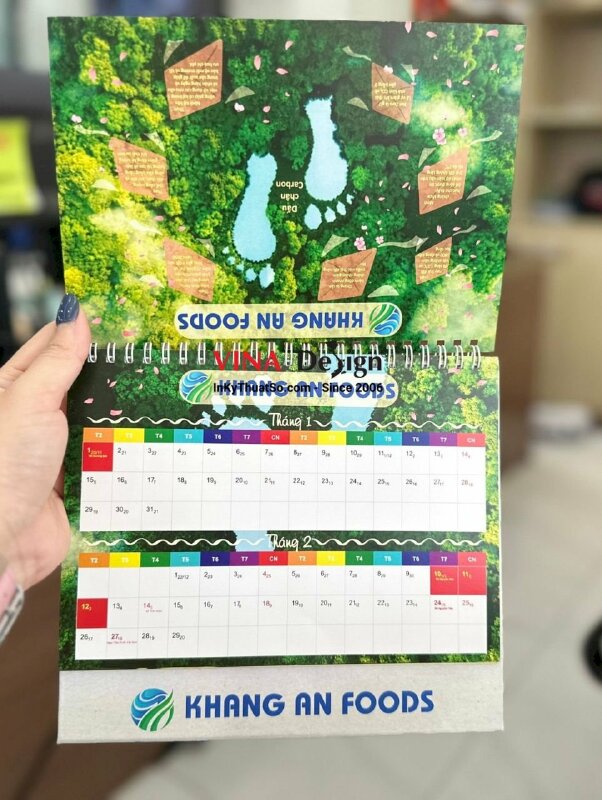 In lịch bàn chữ A 21cm x 14.8cm in 200 cuốn - INKTS941