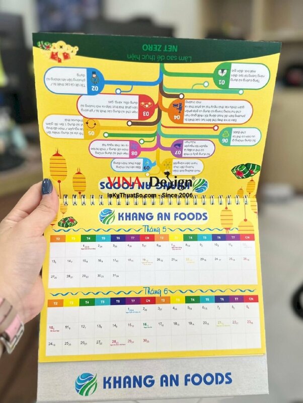 In lịch bàn chữ A 21cm x 14.8cm in 200 cuốn - INKTS941