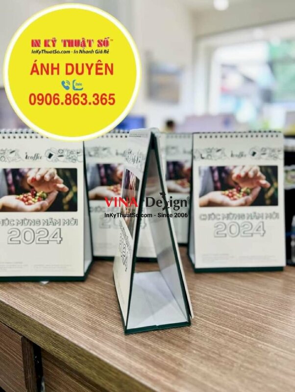 In lịch chữ A chủ đề cà phê cho thương hiệu, công ty, nhãn hàng coffee - INKTS820