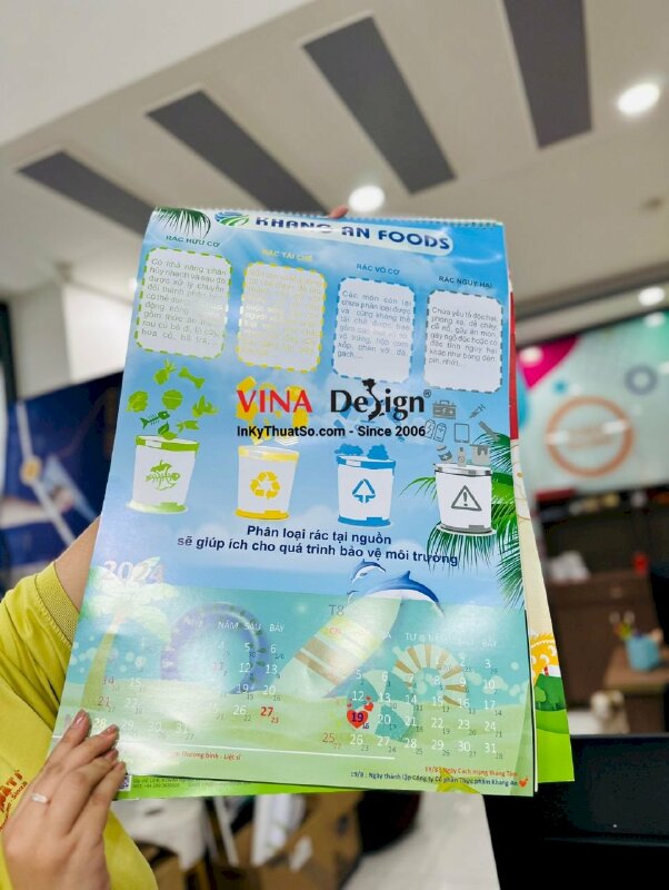 In lịch lò xo 7 tờ khổ 40cm x 60cm, in lịch Tết treo tường công ty làm quà tặng khách hàng - INKTS1007