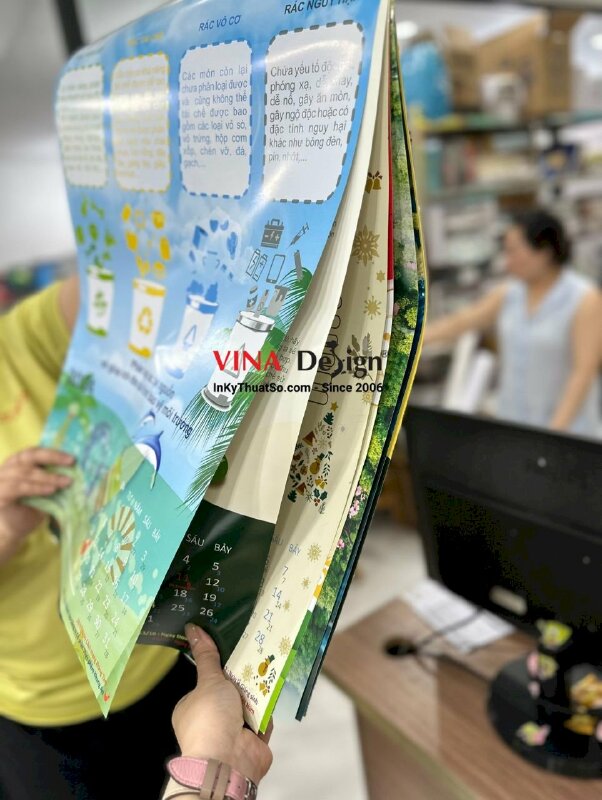 In lịch lò xo 7 tờ khổ 40cm x 60cm, in lịch Tết treo tường công ty làm quà tặng khách hàng - INKTS1007