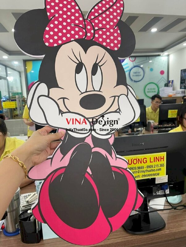 In mô hình formex chủ đề chuột Minnie trang trí sinh nhật 5 tuổi cho bé gái - INKTS3551