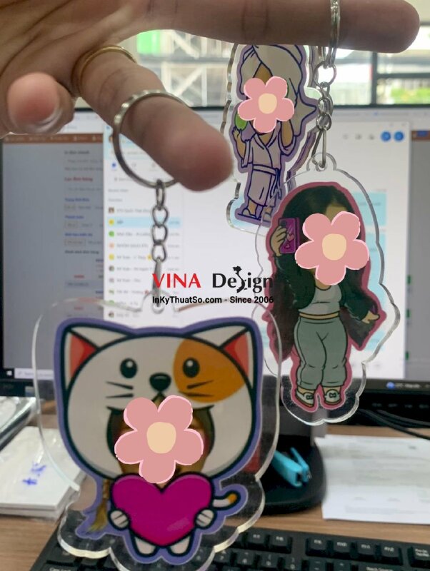 In móc khóa cặp cute, móc khóa đôi cute, móc khoá in hình cá nhân - INKTS643