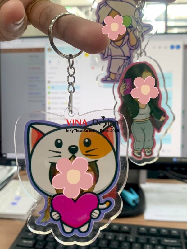 In móc khóa cặp cute, móc khóa đôi cute, móc khoá in hình cá nhân - INKTS643