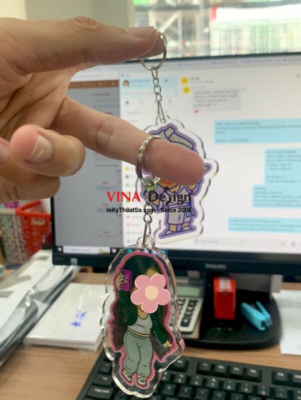 In móc khóa cặp cute, móc khóa đôi cute, móc khoá in hình cá nhân - INKTS643