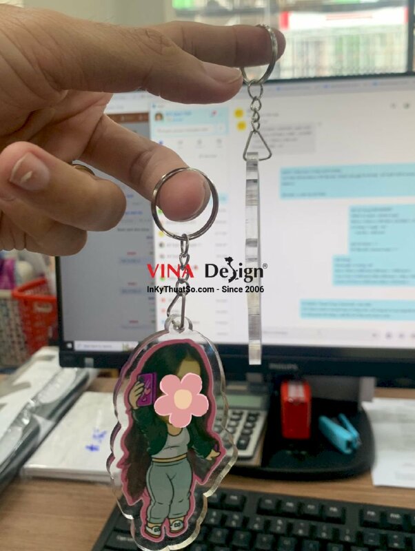 In móc khóa cặp cute, móc khóa đôi cute, móc khoá in hình cá nhân - INKTS643