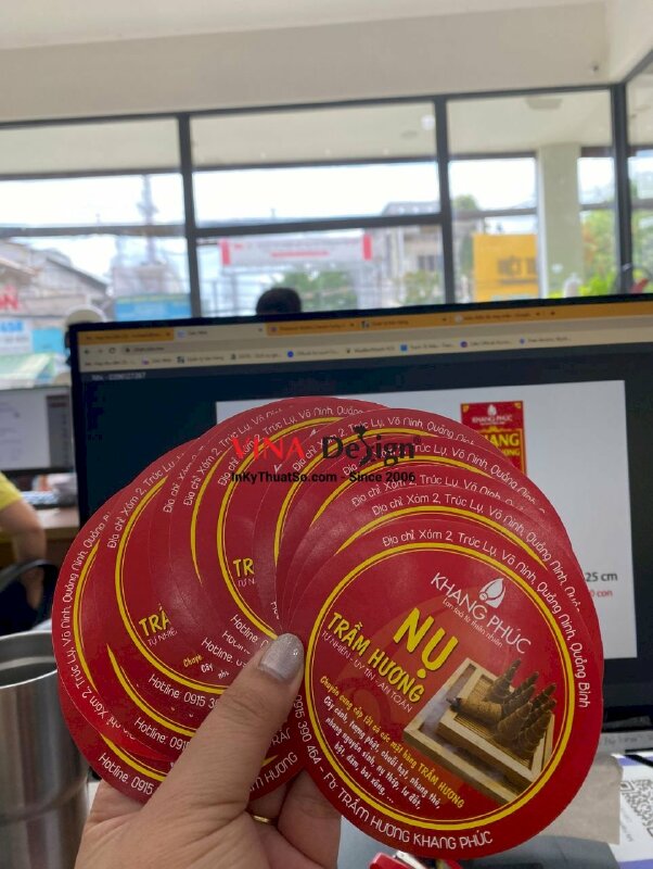 In nhãn giấy dán hộp nhan nụ trầm hương, in tem nhãn trầm hương nụ - INKTS899