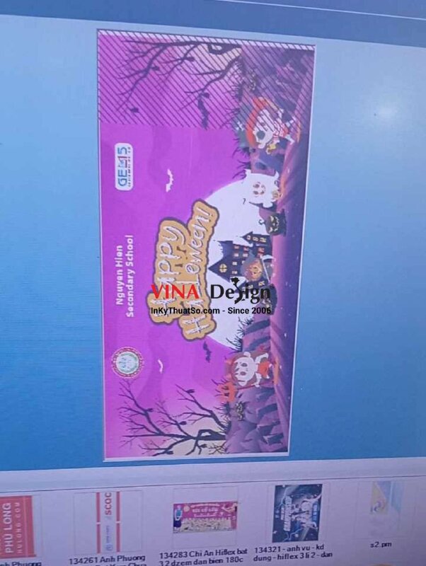 In phông nền background Halloween, backdrop Halloween từ bạt hiflex - INKTS3597