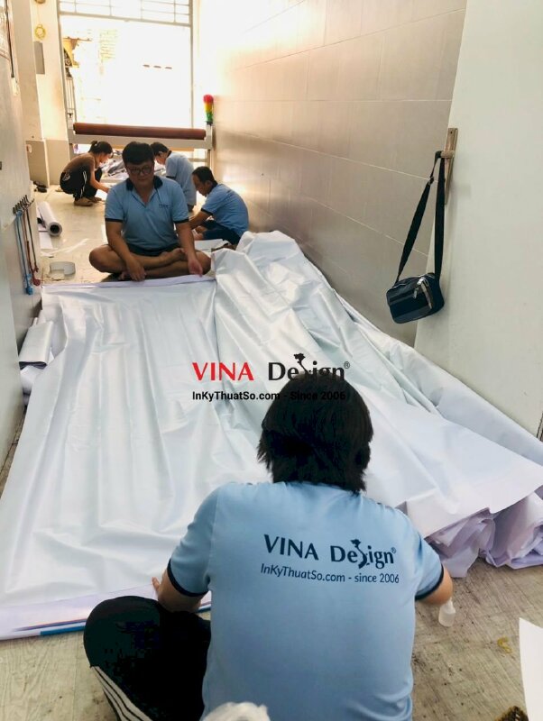 In phông nền sân khấu Chào Mừng Du Khách cho công ty du lịch lữ hành - INKTS3572
