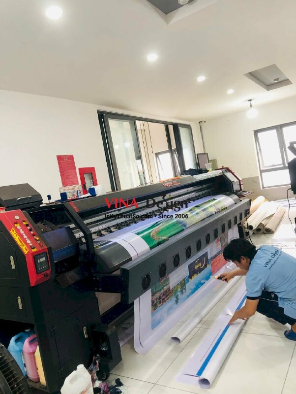 In phông nền sân khấu Chào Mừng Du Khách cho công ty du lịch lữ hành - INKTS3572