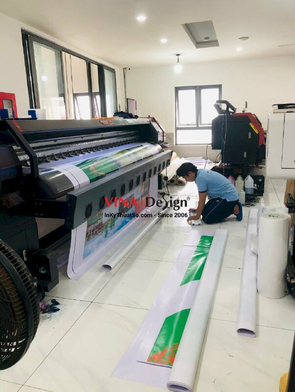 In phông nền sân khấu Chào Mừng Du Khách cho công ty du lịch lữ hành - INKTS3572