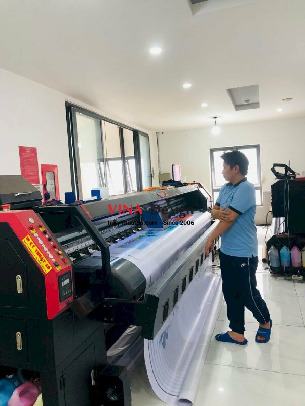 In phông nền sân khấu Chào Mừng Du Khách cho công ty du lịch lữ hành - INKTS3572