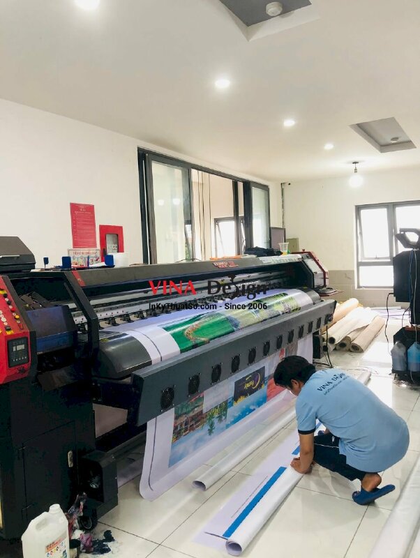 In phông nền sân khấu Chào Mừng Du Khách cho công ty du lịch lữ hành - INKTS3572