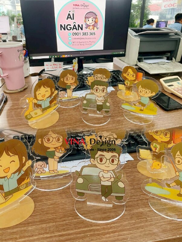 In standee Mica đồ án tốt nghiệp nhân vật chibi, in UV ngược 1 mặt - INKTS3564