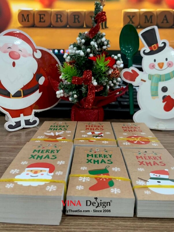 In tag Giáng Sinh, tag Noel, tag Merry Christmas bằng tiếng Anh cho tiệm bánh - INKTS915