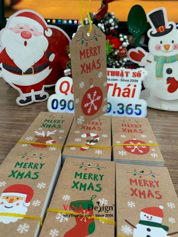 In tag Giáng Sinh, tag Noel, tag Merry Christmas bằng tiếng Anh cho tiệm bánh - INKTS915
