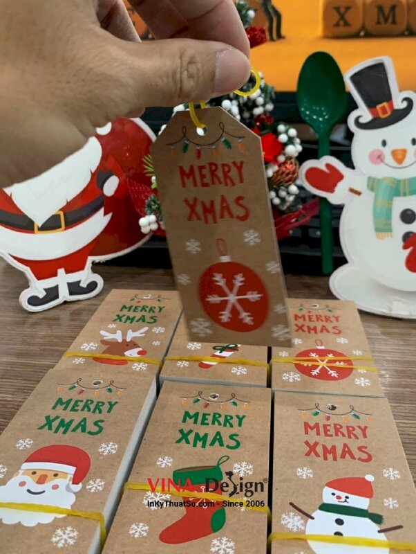 In tag Giáng Sinh, tag Noel, tag Merry Christmas bằng tiếng Anh cho tiệm bánh - INKTS915