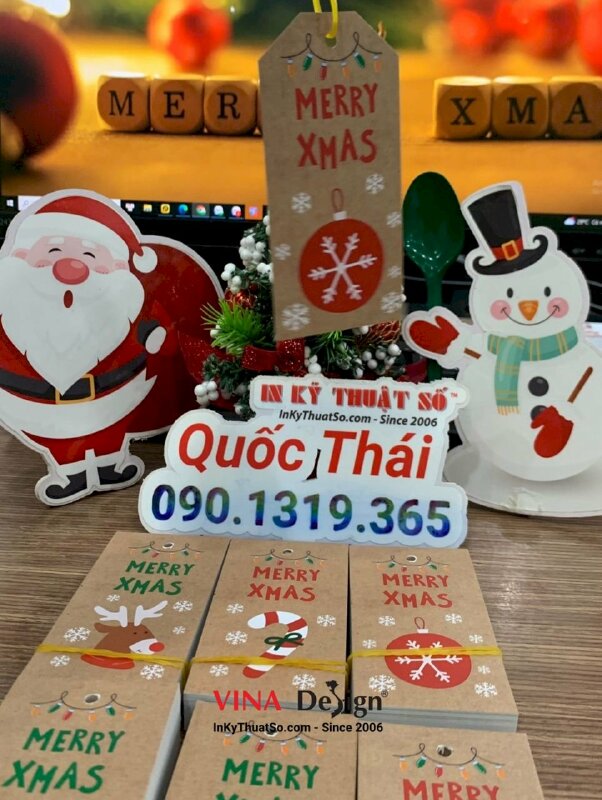 In tag Giáng Sinh, tag Noel, tag Merry Christmas bằng tiếng Anh cho tiệm bánh - INKTS915