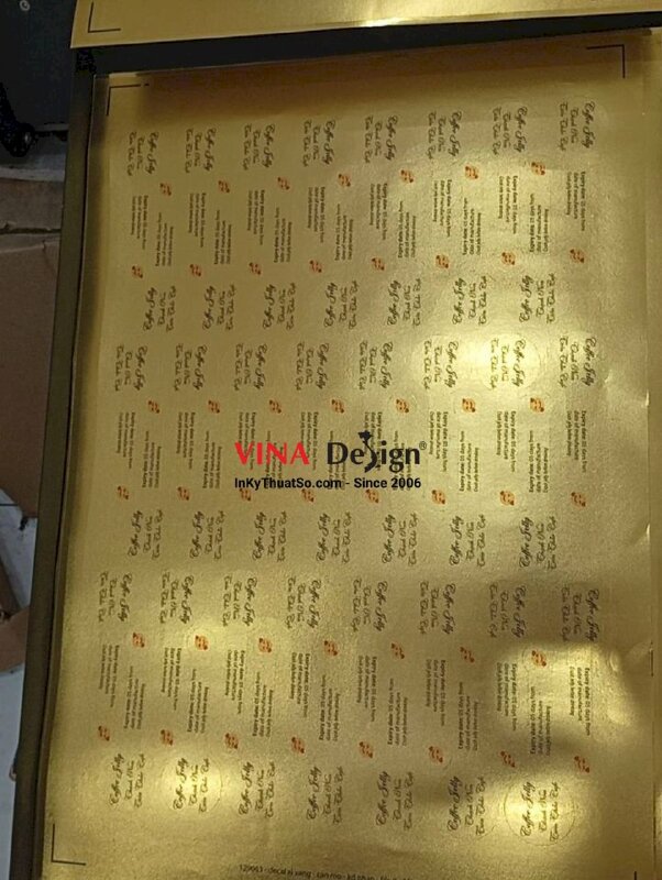 In tem dài xi vàng niêm phong dán chai nhựa, hộp giấy - INKTS3589