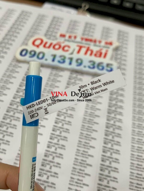 In tem Decal sữa dán đèn Led, tem nhãn thông số thiết bị chiếu sáng - INKTS961