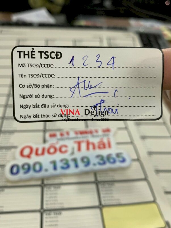 In tem kiểm kê tài sản cố định, thẻ TSCĐ - INKTS969